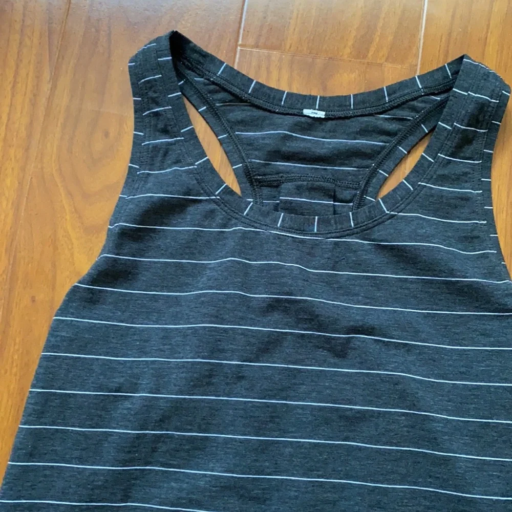 Lululemon Striped Gray Racerback Tank